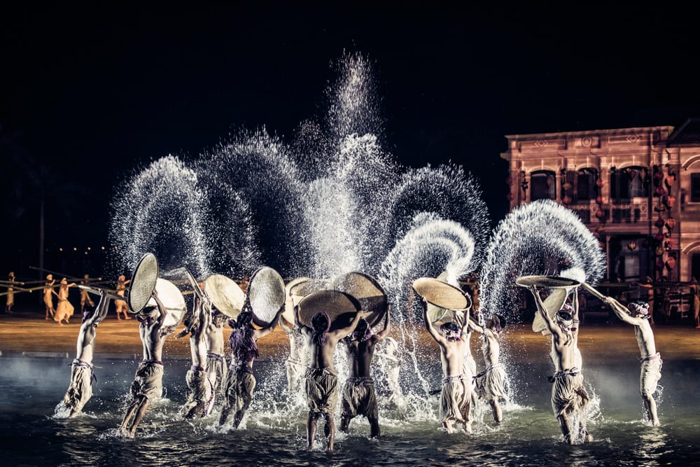 Hoi An Memories Show grand stage at night.